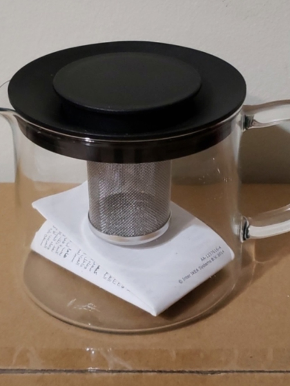 RIKLIG Teapot, glass, 1.6 qt